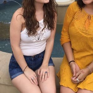 High waisted denim shorts